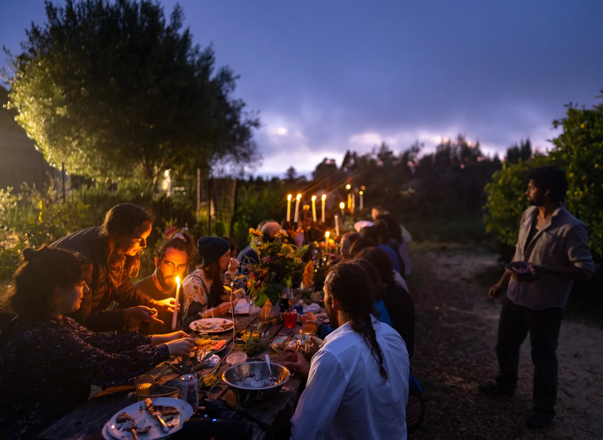 Candlelit garden dinner party hosted by Akshay
