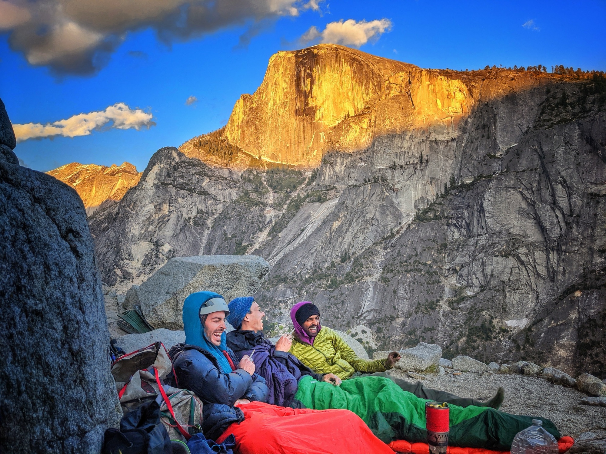Bivy beneath Half Dome at sunset, Yosemite