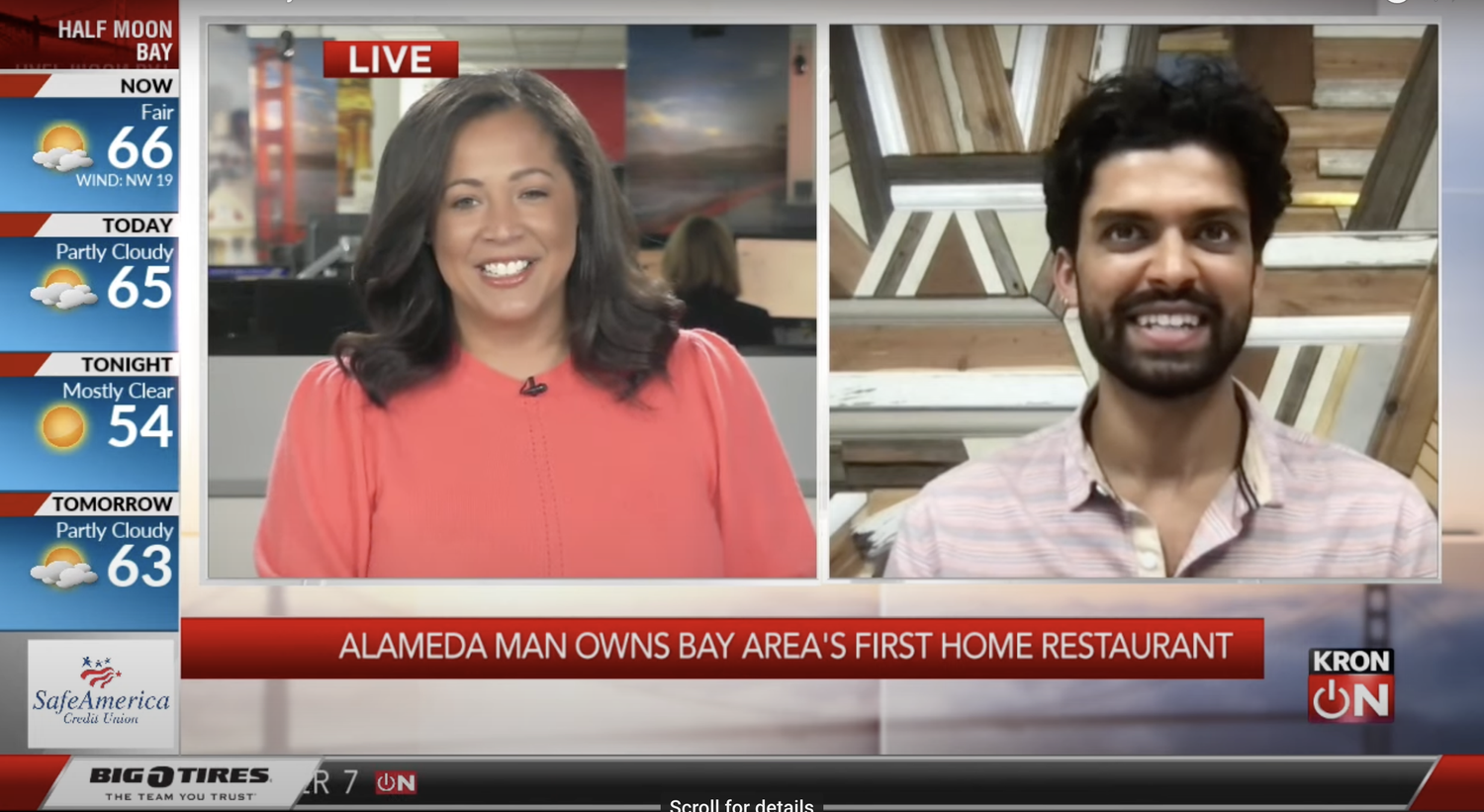 KRON Live Bay Area home restaurant feature