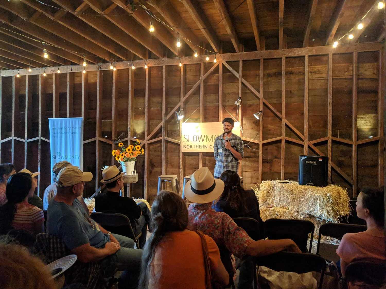 Akshay Prabhu speaking at SLOW MO Northern California
